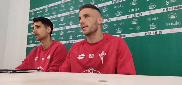 David Castro y Pep Caballé, en rueda de prensa este miércoles en A Malata (foto: Racing de Ferrol)