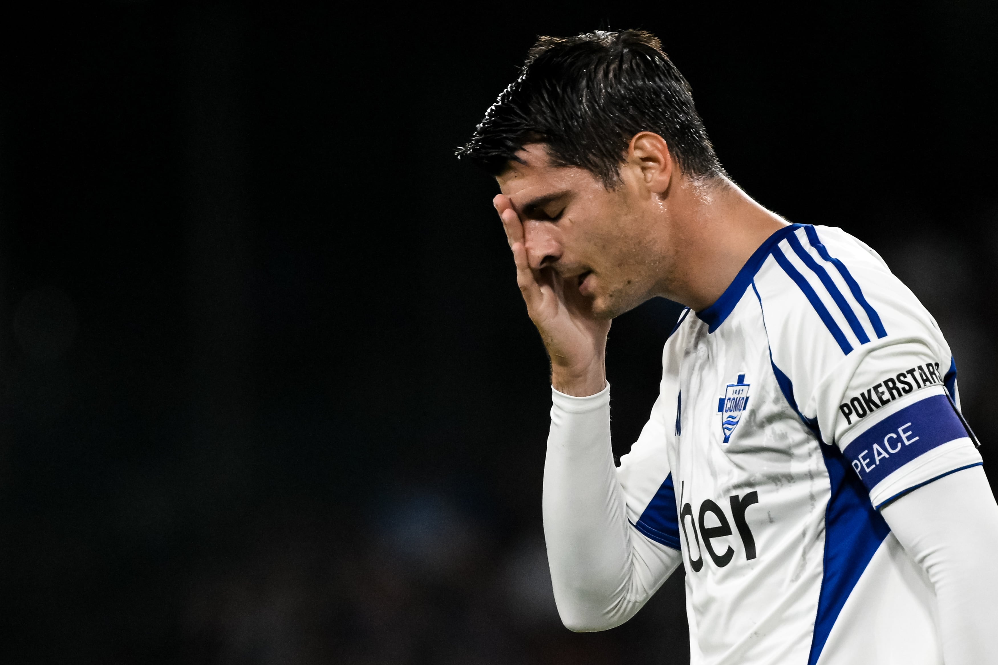 Álvaro Morata, durante un partido del Como 1907 en la Serie A