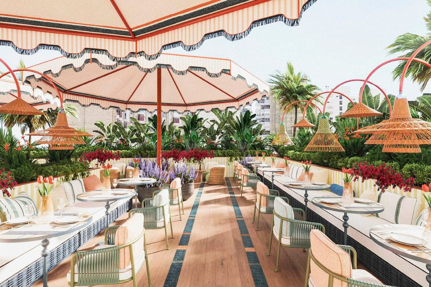 Terraza del hotel cinco estrellas que abrirá en breve en el Palacio de la Tinta de Málaga