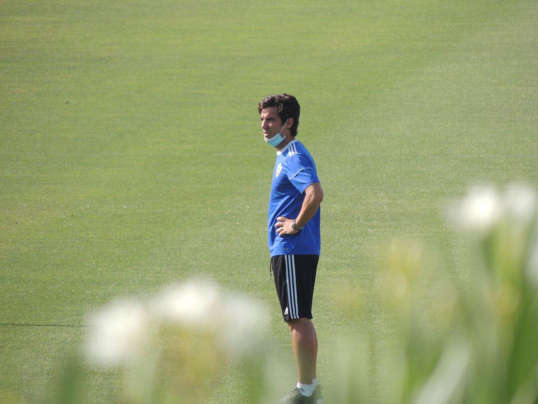 Mario Silva en el entrenamiento de este jueves.