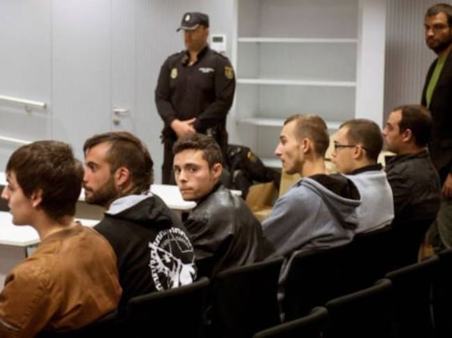 Los raperos de 'La Insurgencia' durante el juicio