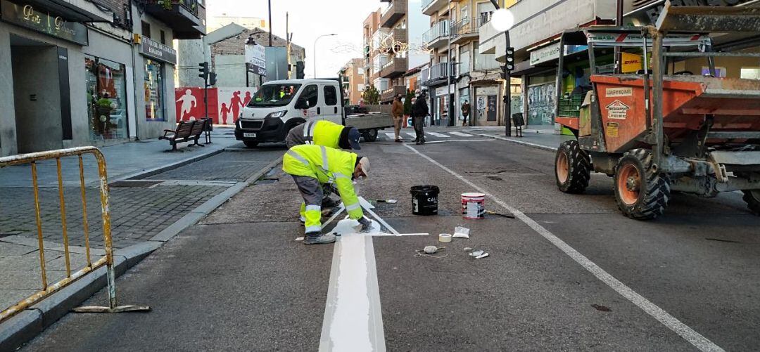 Obras en la calle Real