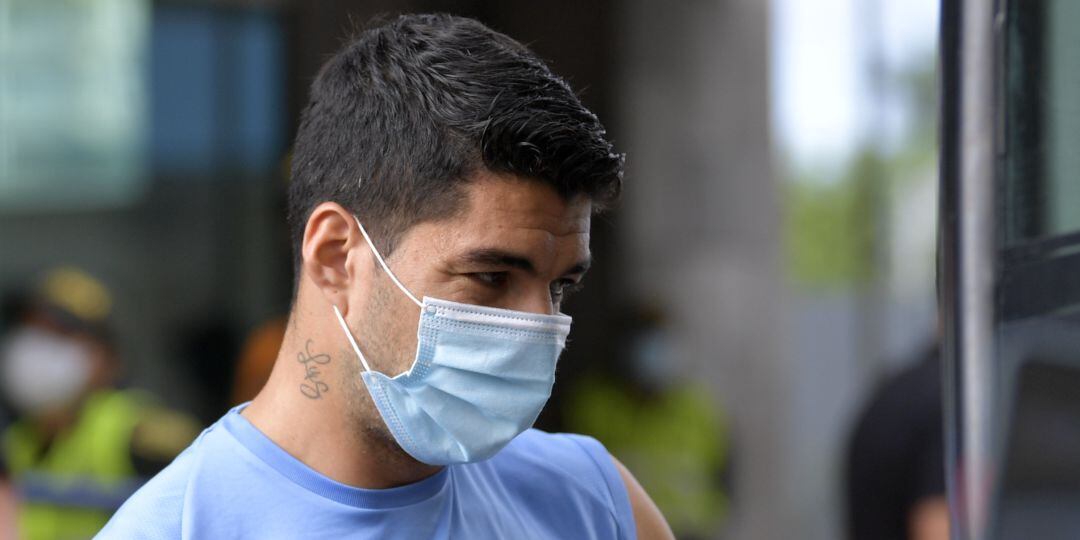 Luis Suárez, durante la concentración con la Selección de Uruguay