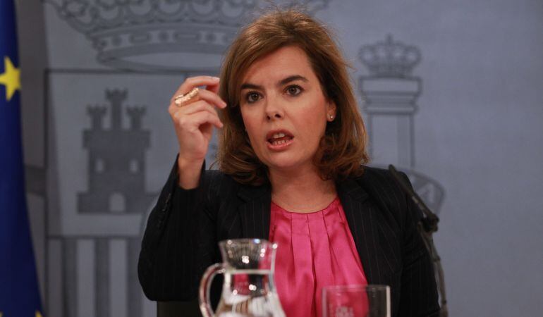 DVD 695(17-10-14) Rueda de prensa posterior al Consejo de Ministros. Soraya S‡enz de Santamar’a (Saenz de Santamaria), vicepresidenta, ministra de la Presidencia y portavoz del Gobierno. Foto: Uly Martín.