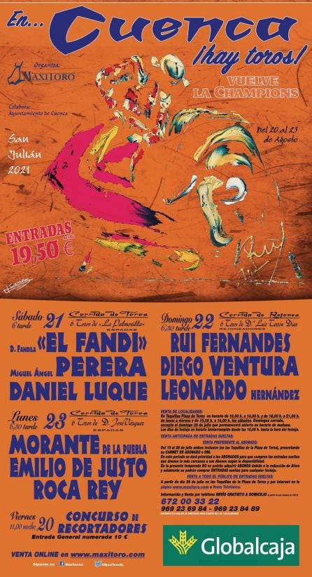 Cartel de la feria taurina de Cuenca 2021.