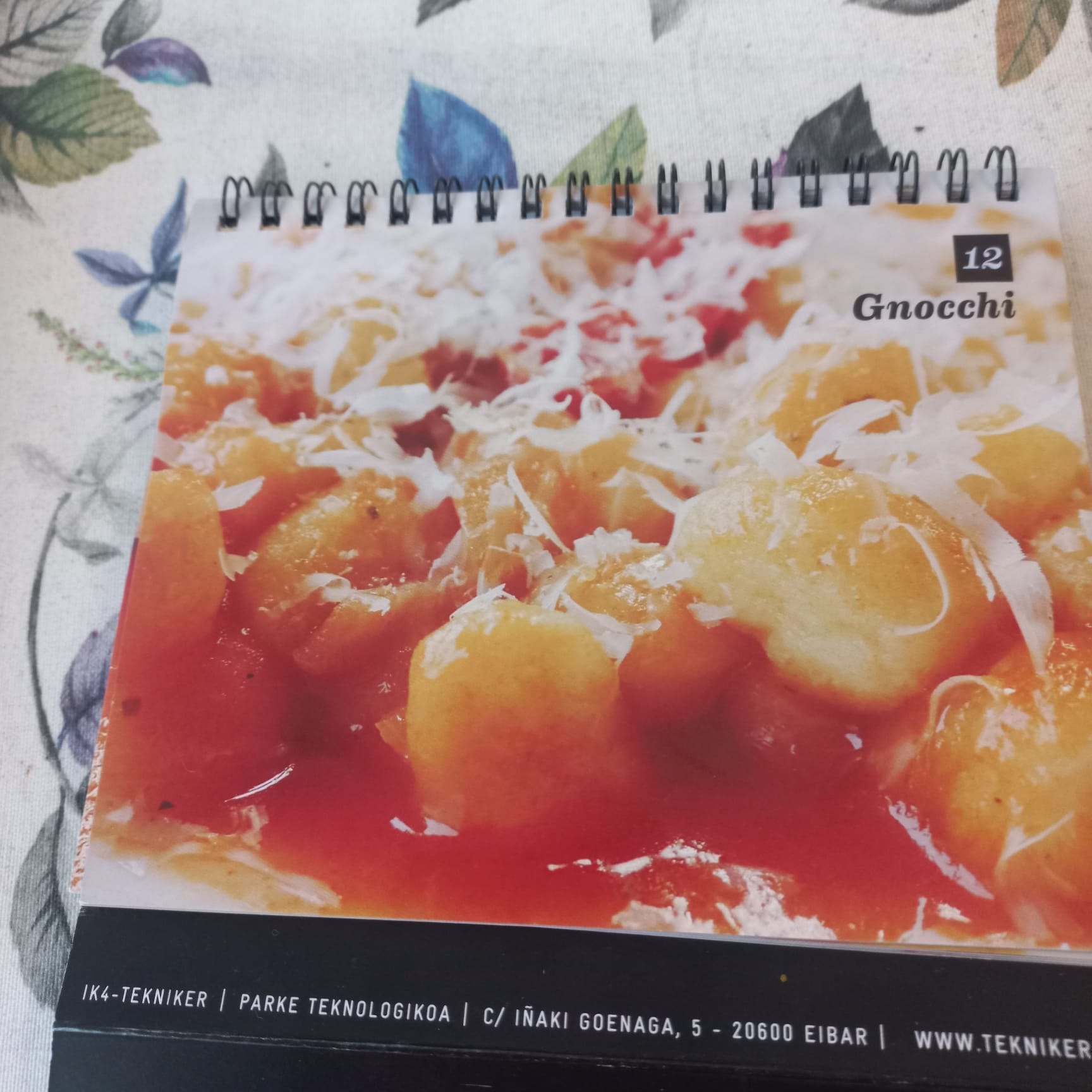 Receta de "gnocchis" en el calendario de Tekniker en 2029