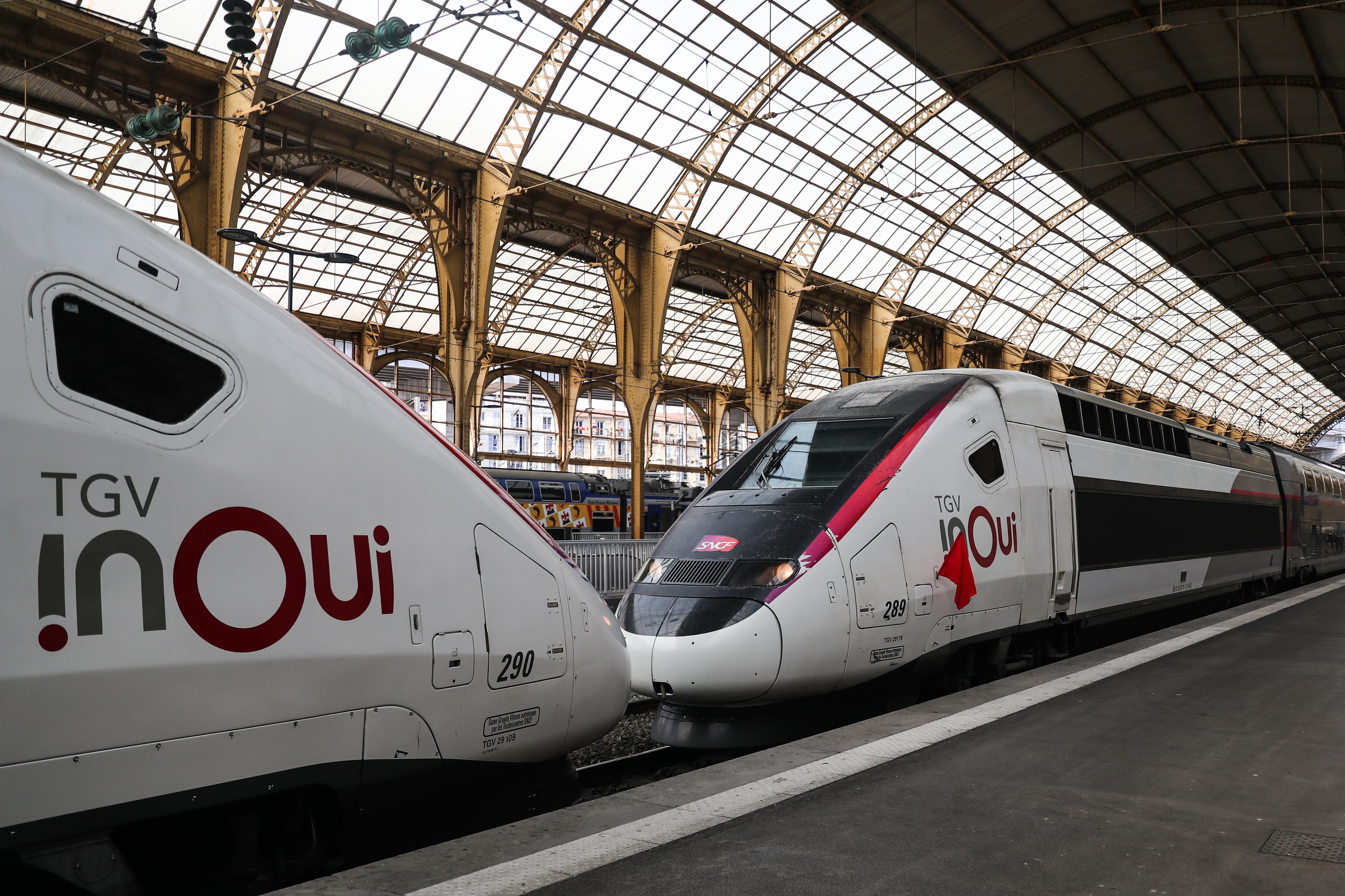 Trenes de la red de alta velocidad francesa (TGV) en una imagen de archivo