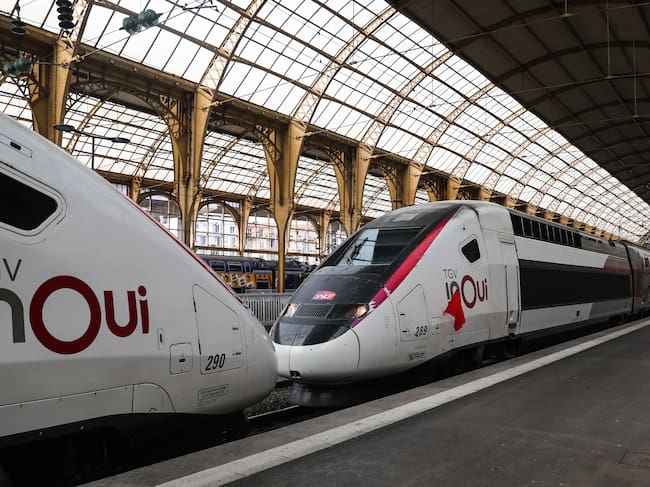 Trenes de la red de alta velocidad francesa (TGV) en una imagen de archivo