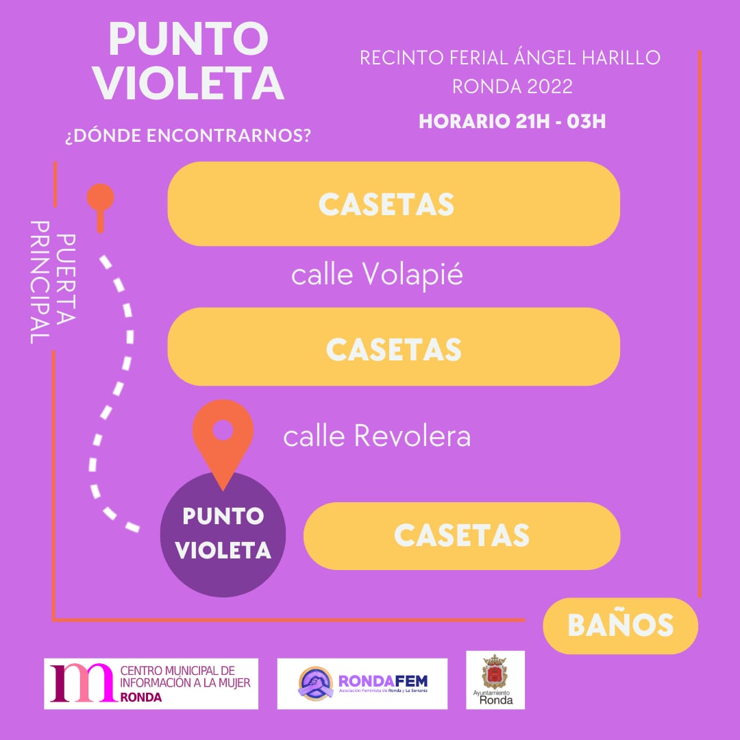 Cartel informativo del Punto Violeta en la feria de este año