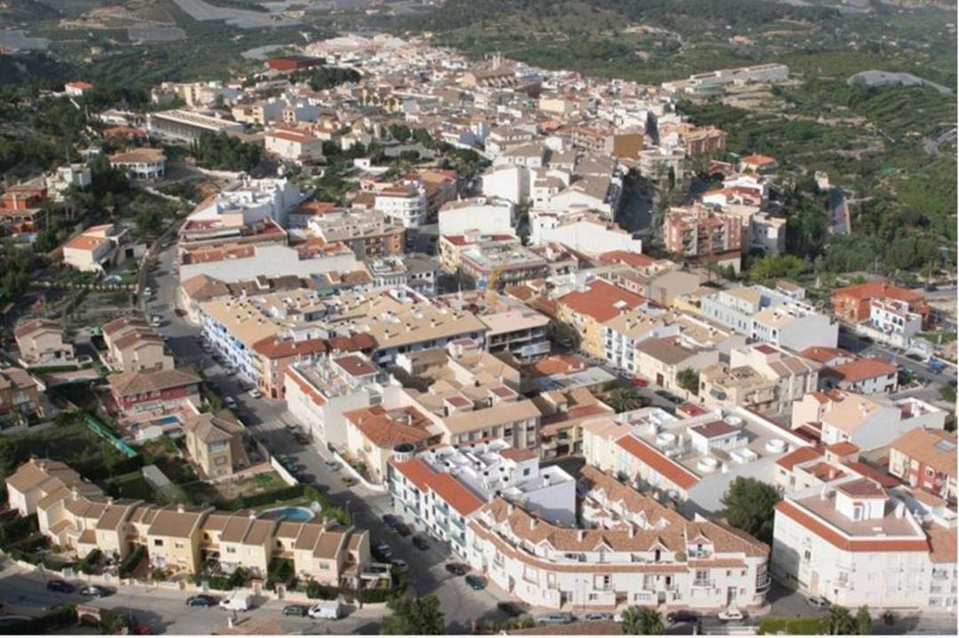 Vista aérea del casco urbano de La Nucia.