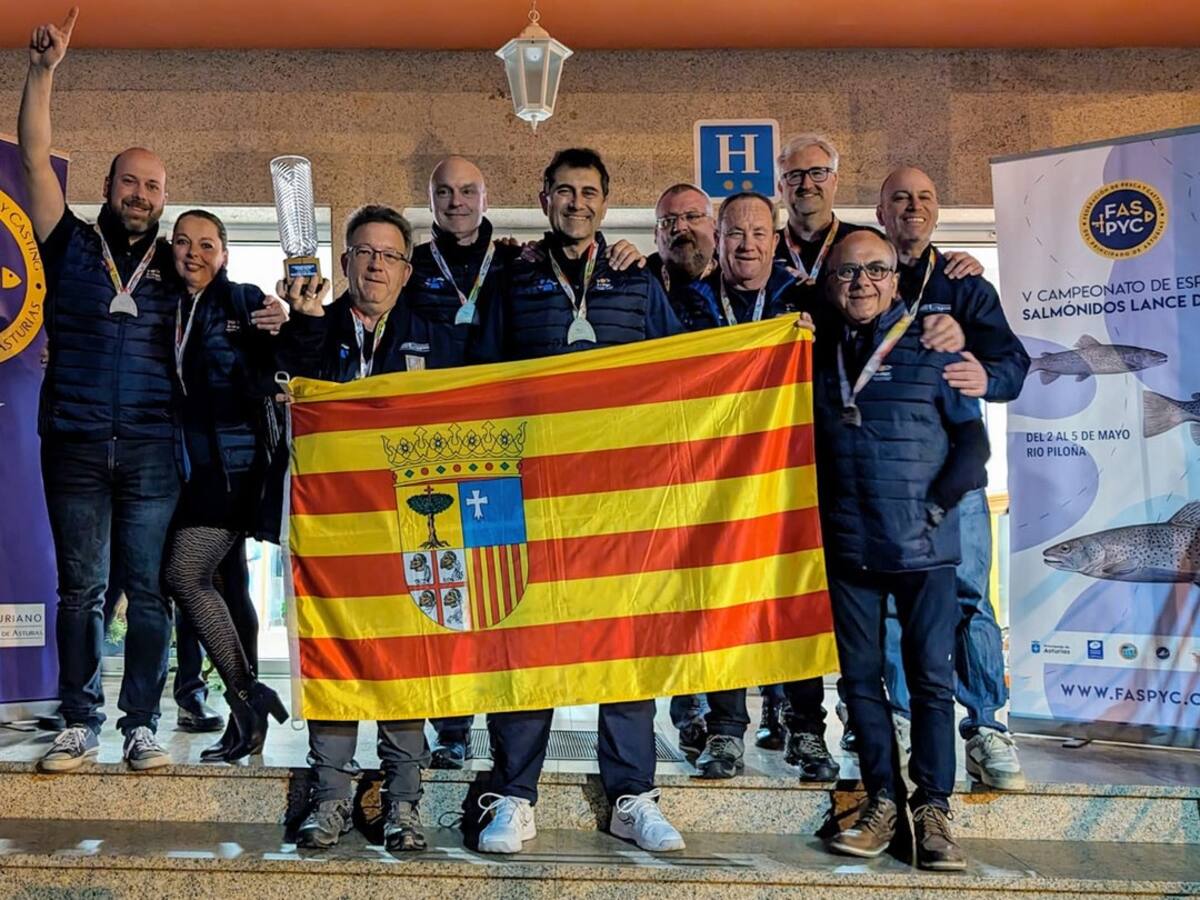 La selección de Aragón, subcampeona de España de salmónidos lance dúos