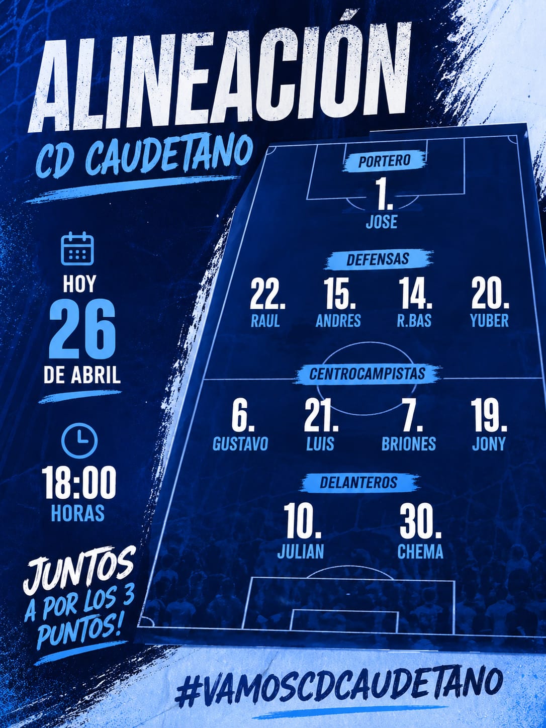 Alineación del partido