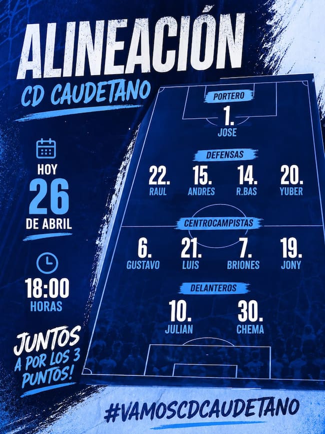 Alineación del partido