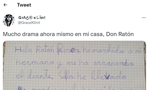 El tuit que ha compartido la madre.