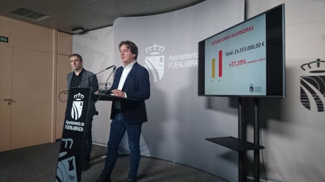 Javier Ayala, alcalde de Fuenlabrada, en la presentación de los presupuestos 2020