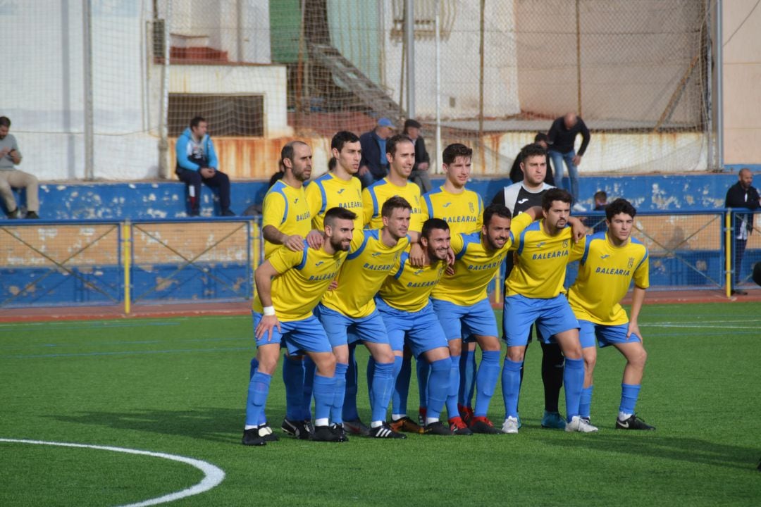 Once inicial del CD Dénia ante el Enguera.