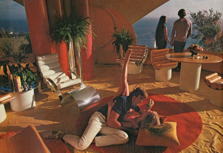 La &#039;Bubble House&#039; que va aparèixer al número de la Revista Playboy d&#039;abril 1972. Un dels elements de l&#039;exposició del CCCB 