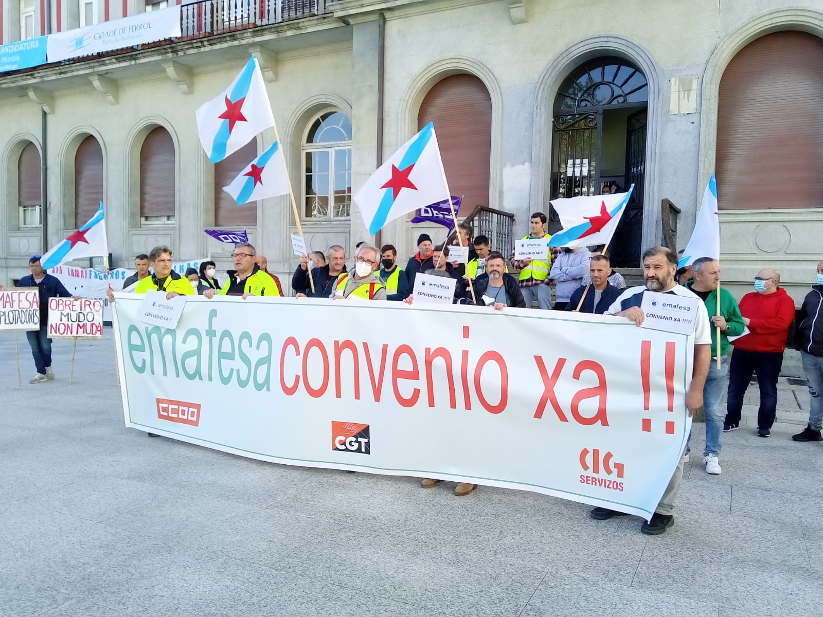 Imagen de archivo de una protesta de la plantilla de Emafesa por su convenio colectivo (cedida)