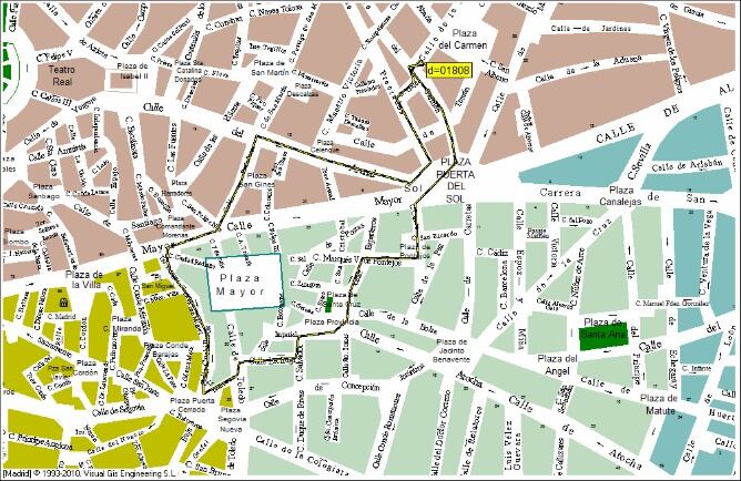 Plano del recorrido de la procesión del Cristo de los Gitanos