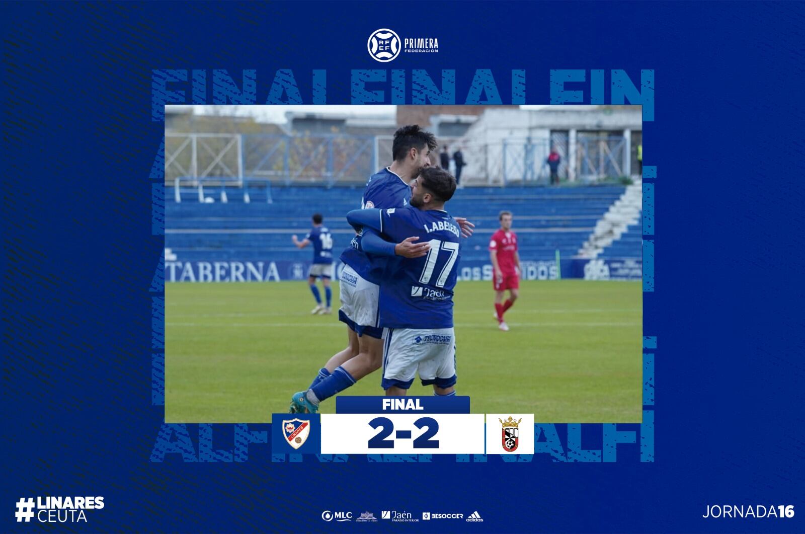 El Linares sella un empate a dos ante la AD Ceuta FC, en Linarejos.
