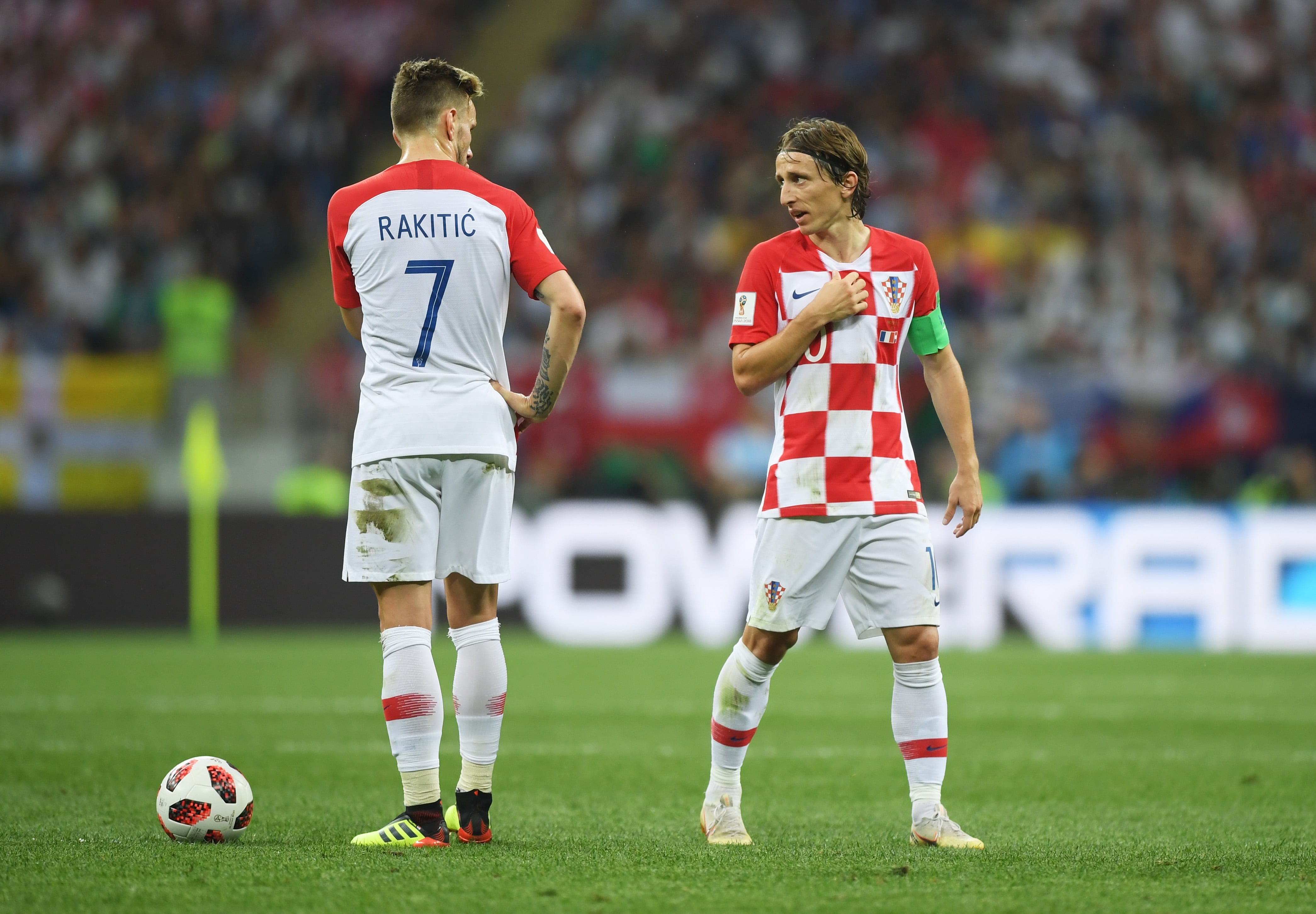 Ivan Rakitic y Luka Modric durante el mundial de Rusia de 2018