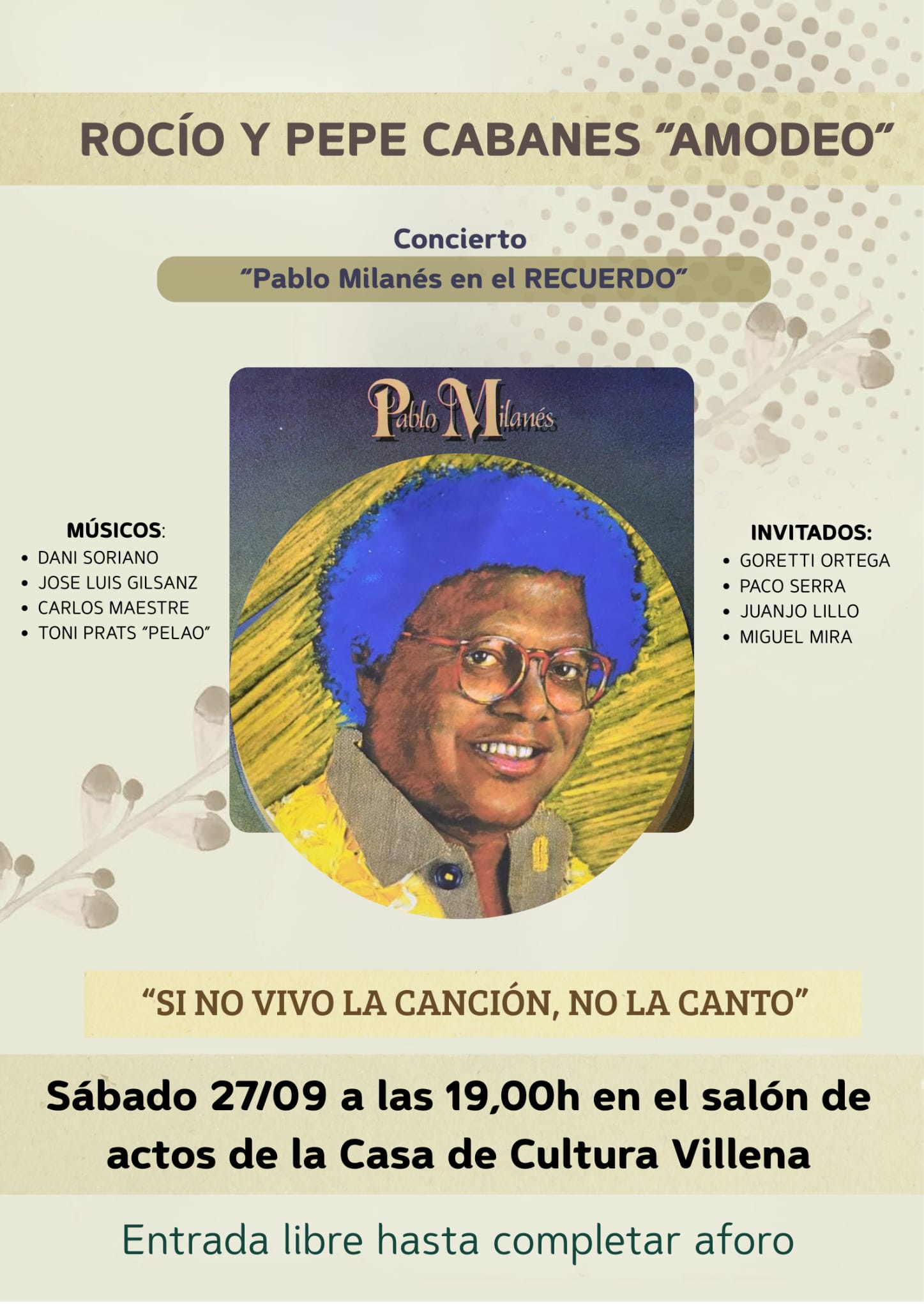 Cartel del Recital de Pepe cabanes