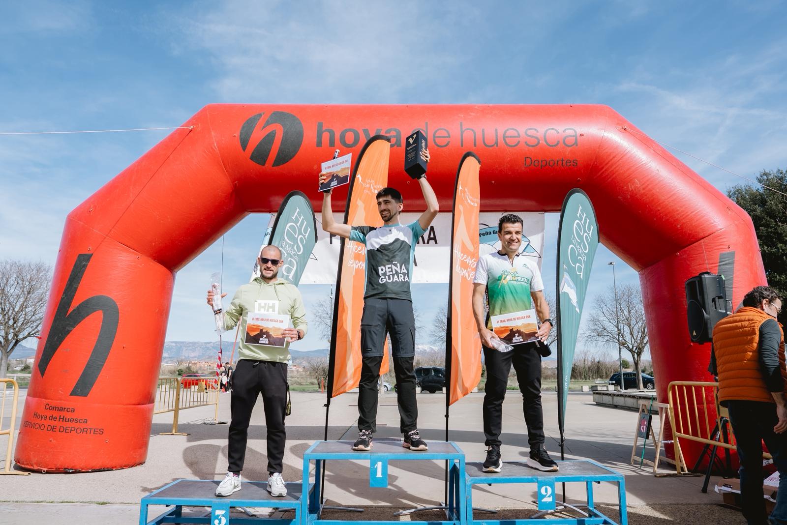 Podio masculino de la VI Trail Hoya de Huesca