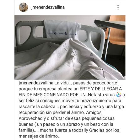 Mensaje de Jorge Menéndez Vallina en Instagram