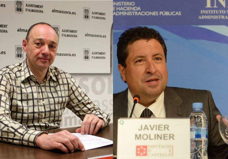 El portavoz de Compromís en la Diputación de Castellón, Xavier Trenco, junto al presidente provincial, Javier Moliner.