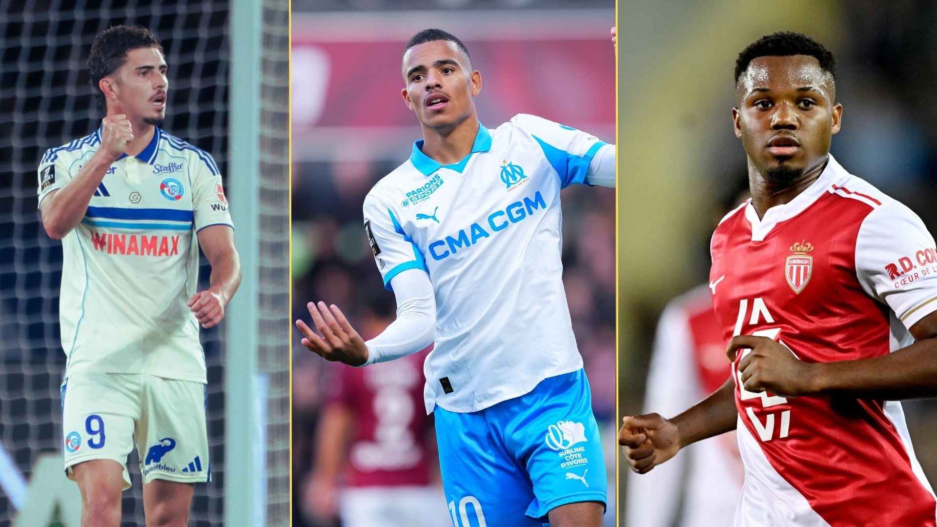 Montaje en el que aparecen Panichelli, Greenwood y Ansu Fati