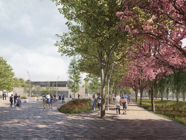 Infografía del proyecto para convertir la rotonda final de Blasco Ibáñez en una plaza ajardinada