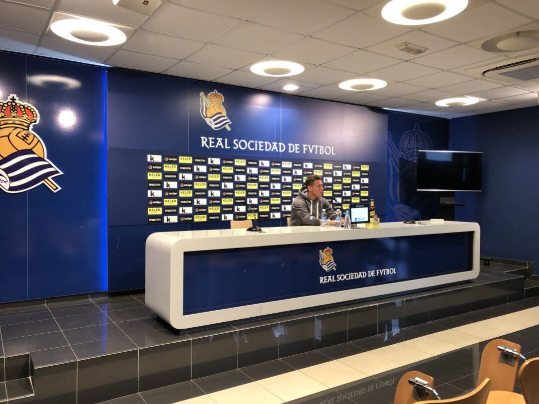 Héctor Moreno, en su última rueda de prensa en Zubieta