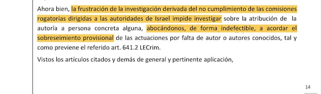 Extractos del auto del juez