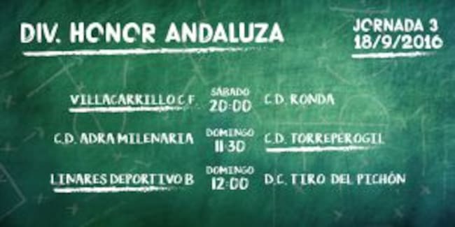 Partidos de la tercera jornada de la División de Honor Andaluza.