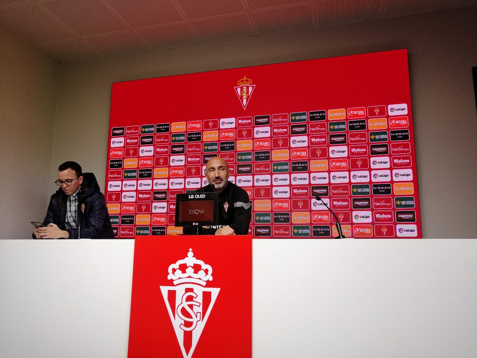 Abelardo durante su rueda de prensa previa a recibir al Leganés.
