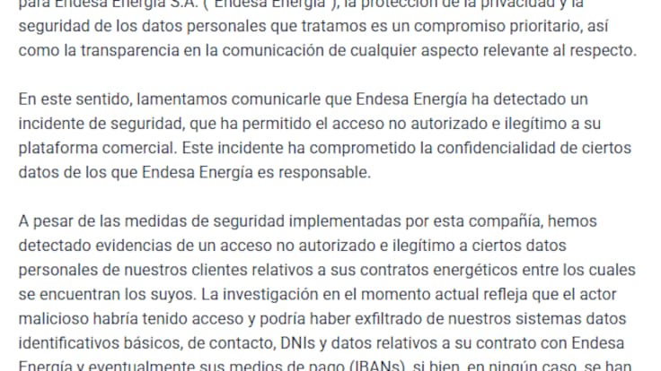 ¿Tienes carta de ENDESA?