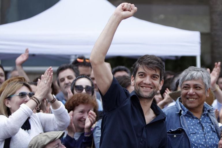 Jorge Suárez, alcalde de Ferrol, en un acto electoral de En Marea