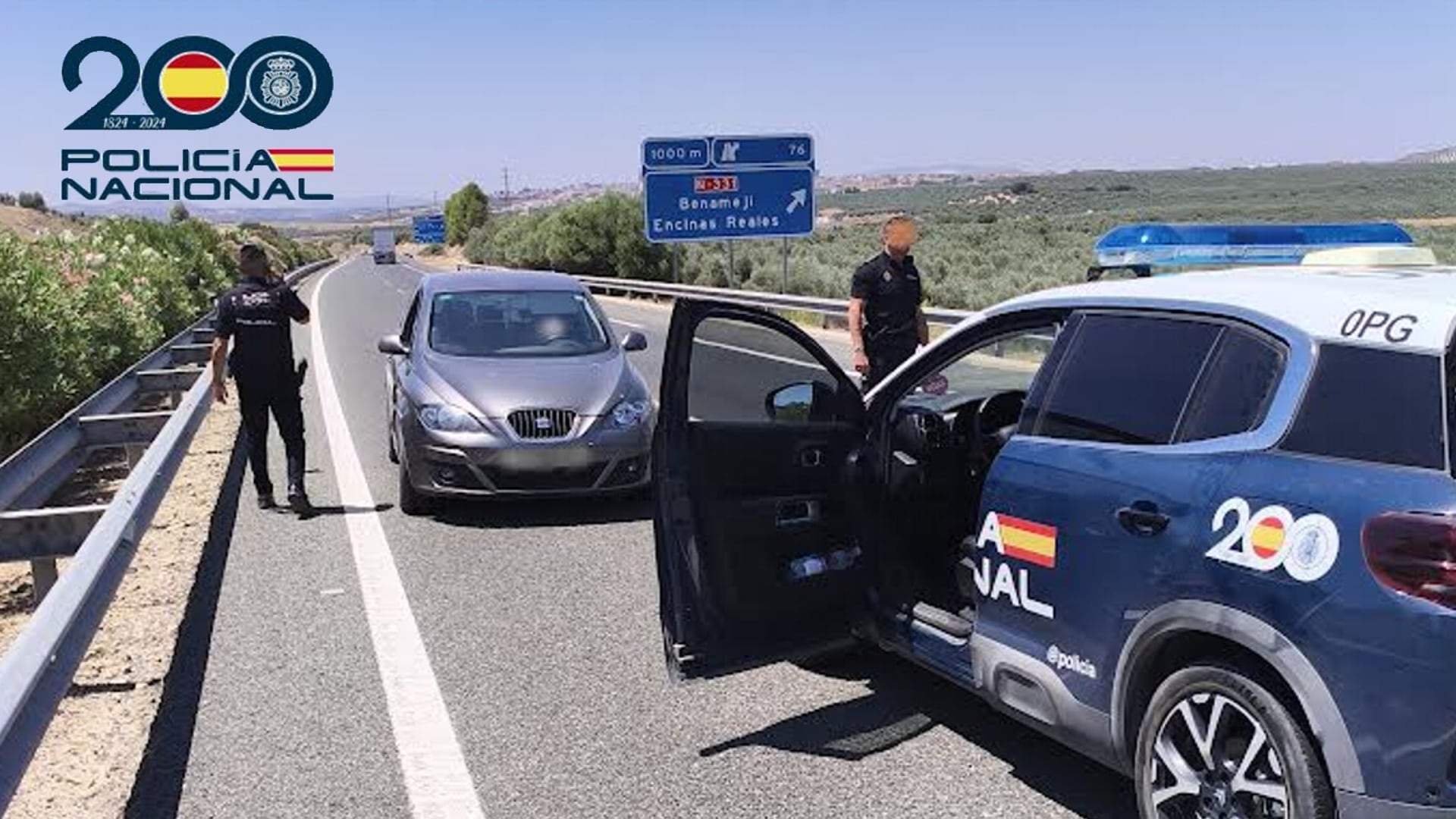 Patrulla de la Policía Nacional de Antequera que logró interceptar a la conductora