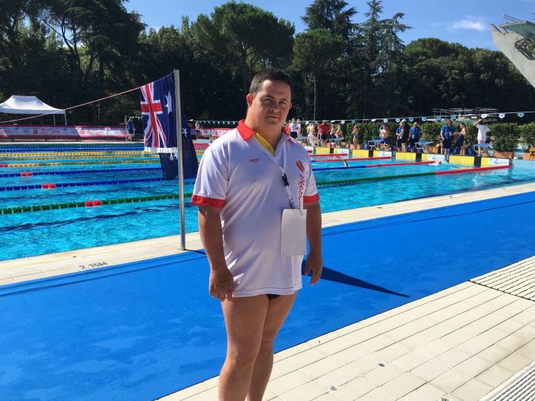 Nacho Gil en la piscina del Mundial