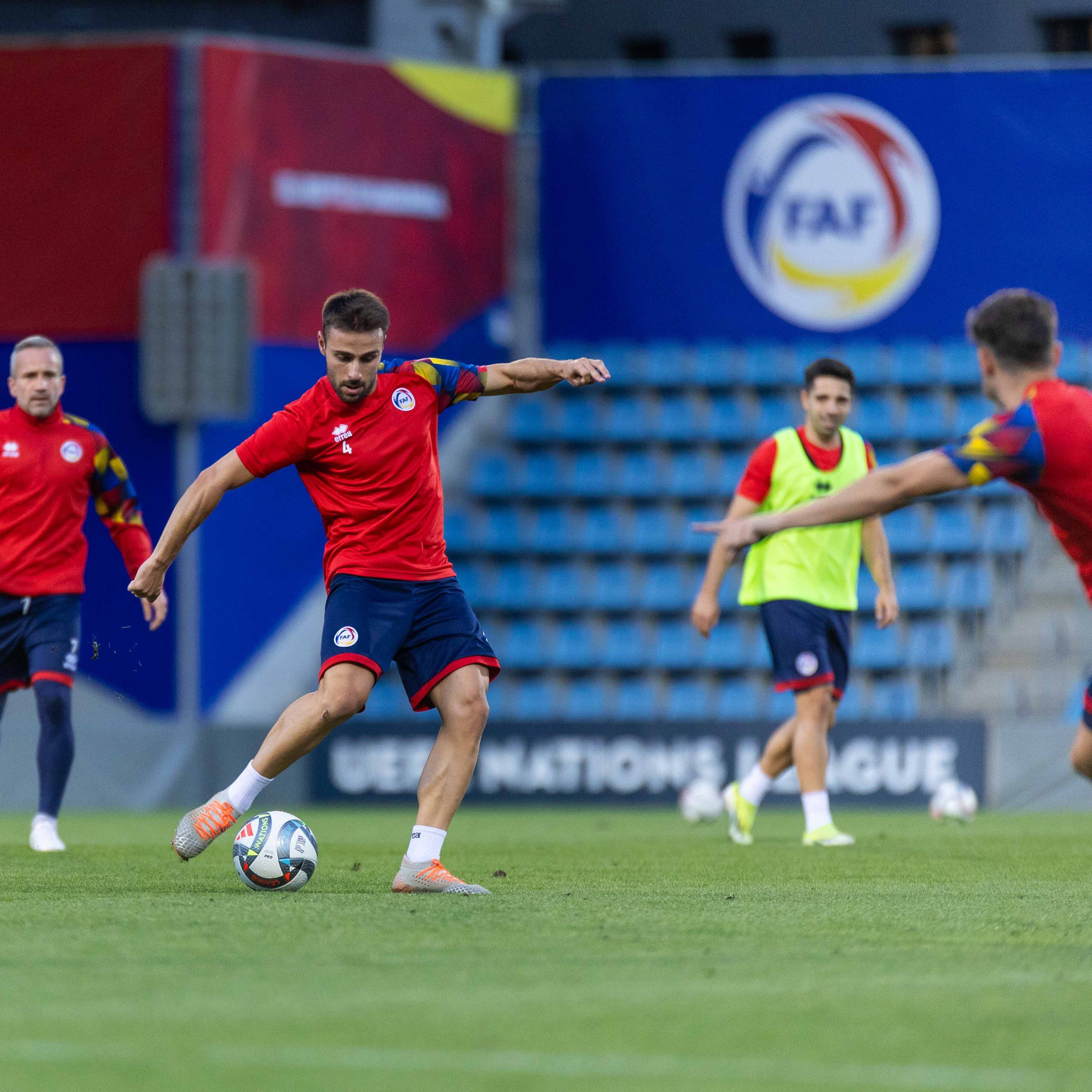 Entrenament oficial previ a l&#039;Andorra-Malta de la Nations League que es disputa aquest dimarts a l&#039;Estadi Nacional.