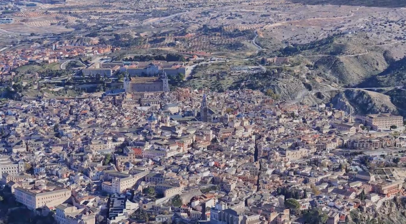Imagen aérea de la ciudad de Toledo (Google Maps) 