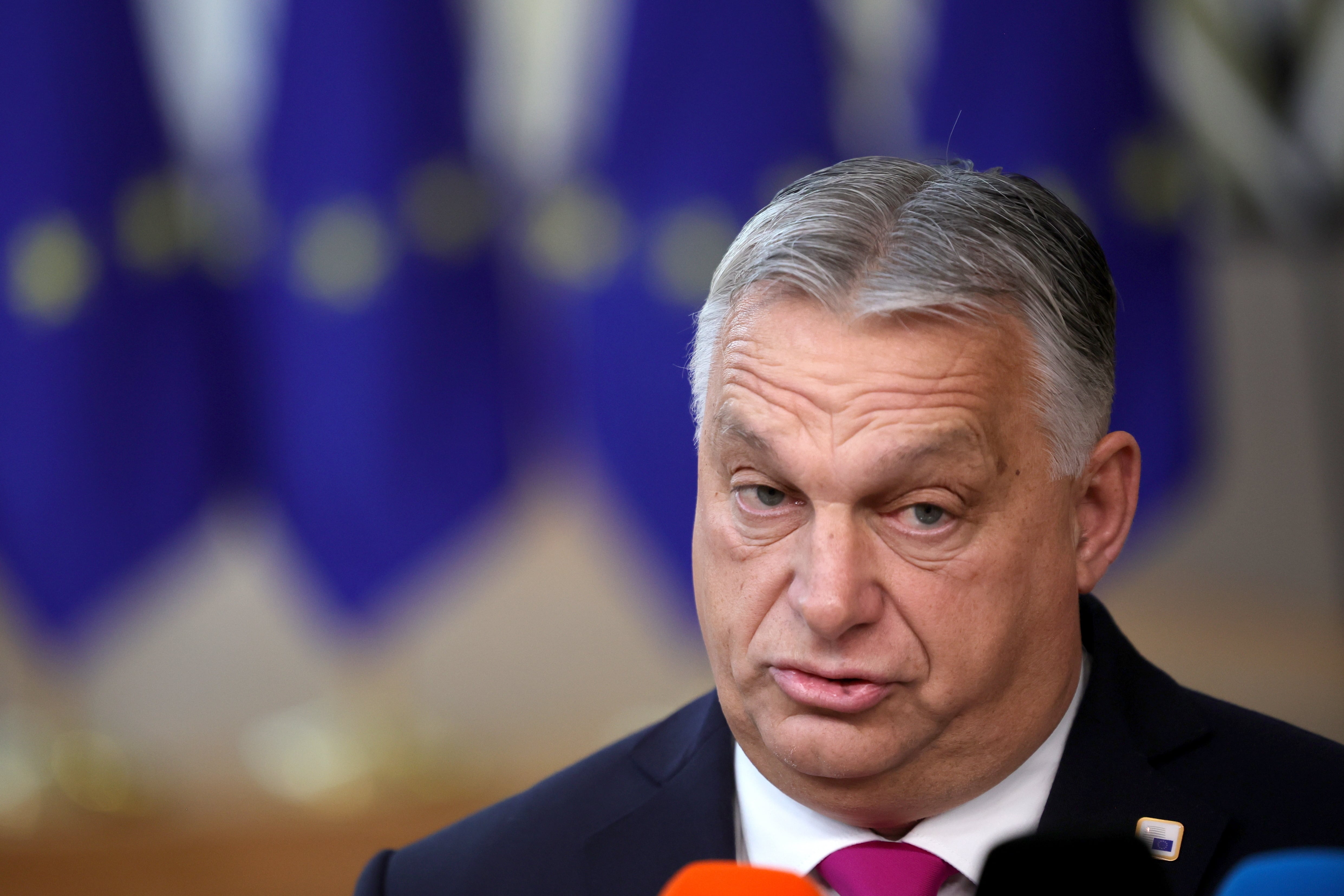 El primer ministro de Hungría, Viktor Orbán, a su llegada a la cumbre europea de este jueves en Bruselas