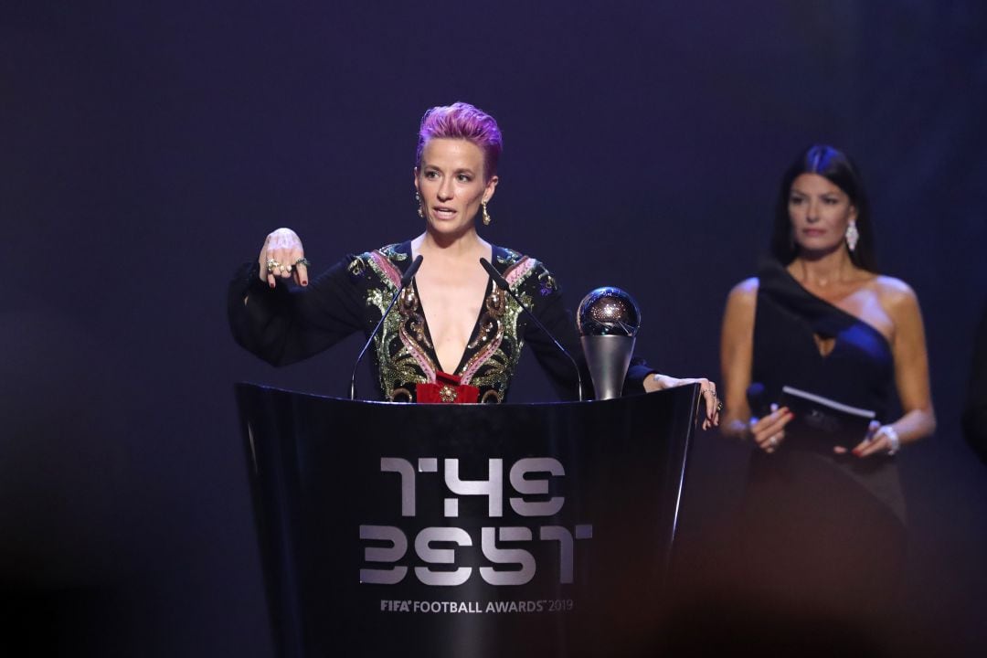 Megan Rapinoe, en su discurso de agradecimiento tras ganar The Best