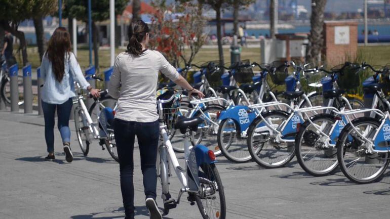 Una de las bicicletas que se pueden alquilar en Málaga capital