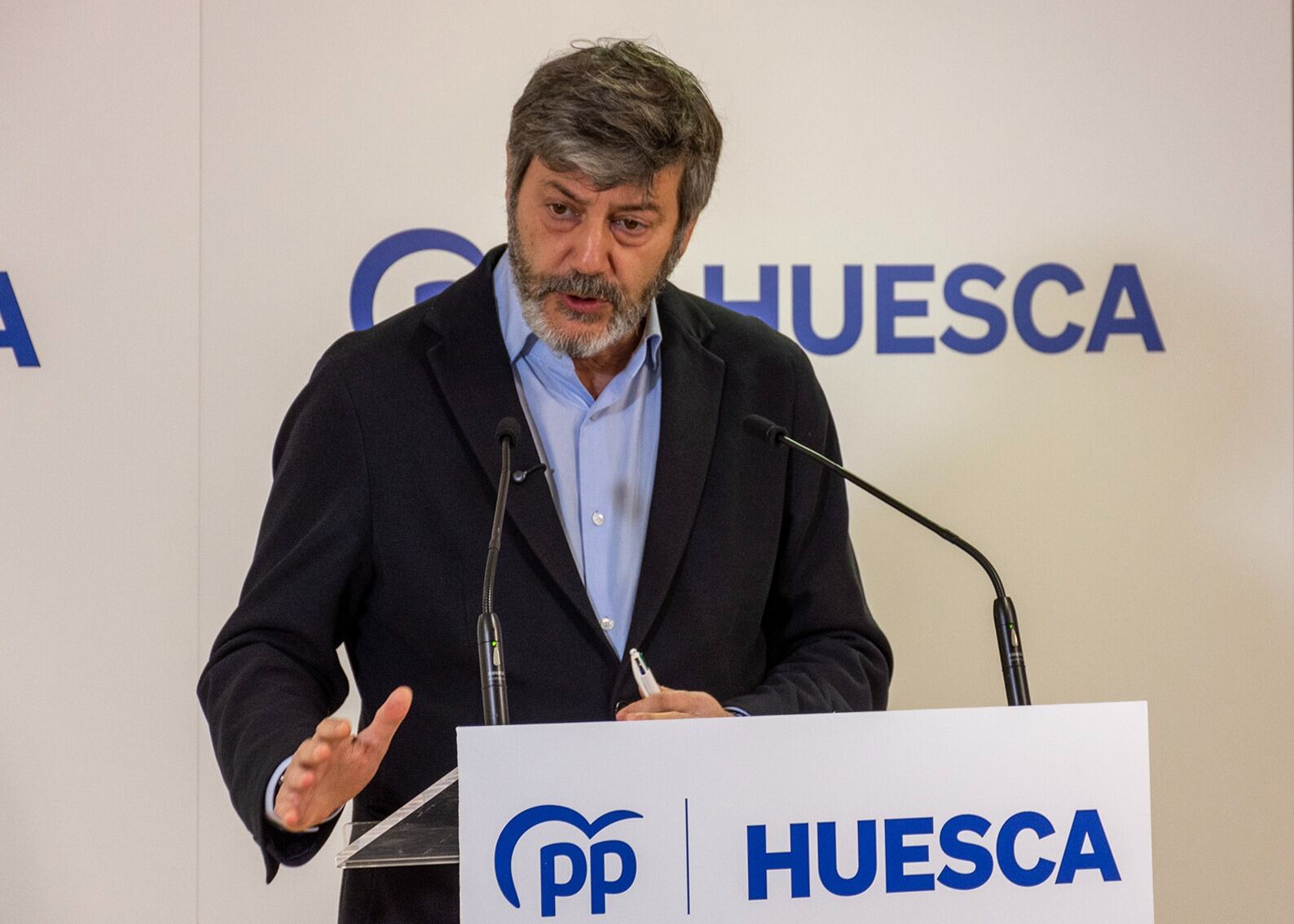 Gerardo Oliván, presidente provincial del PP en Huesca, critica la paralización de las obras de la variante de Sabiñánigo