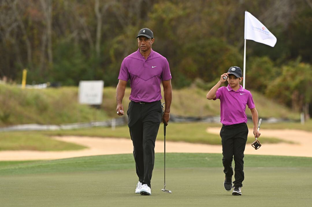 Tiger Woods y su hijo en el pasado PNC Championship