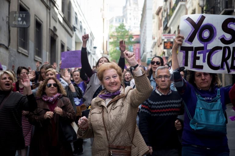  Concentración feminista contra el fallo judicial de La Manada en la Puerta del Sol.