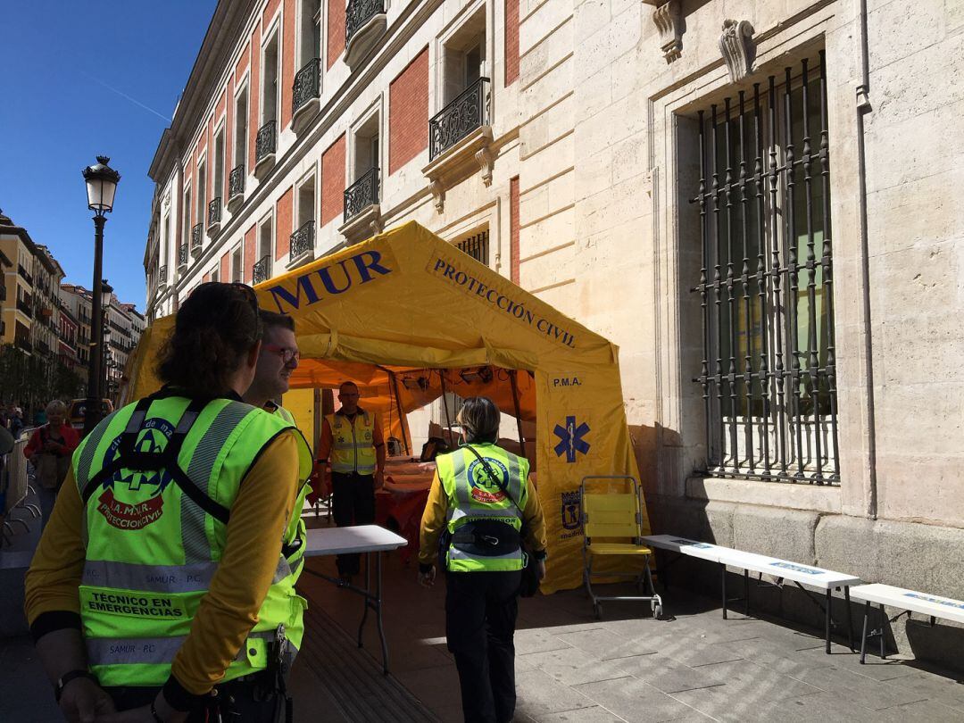 Uno de los centros de atencion de urgencias en la Puerta del Sol