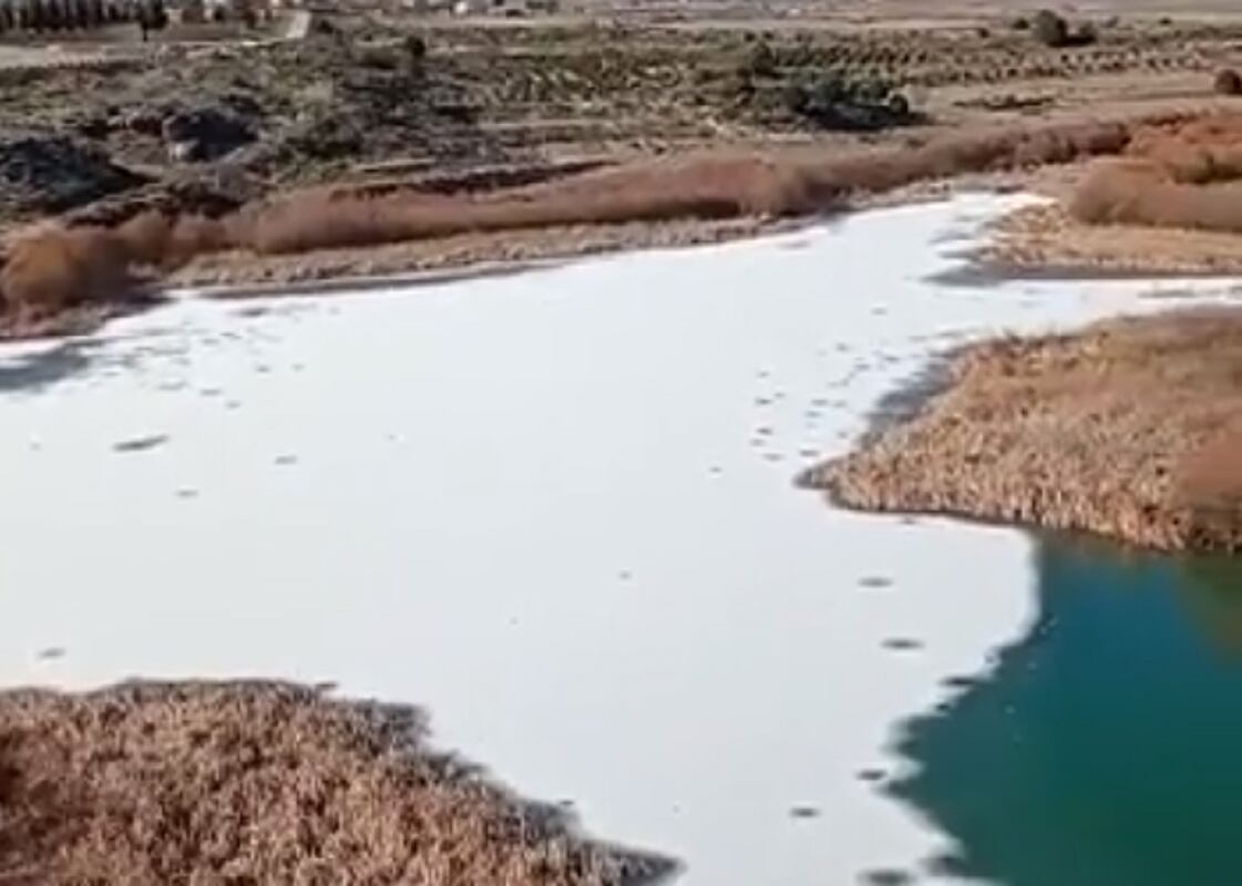 Embalse de la risca, Moratalla, helado por el frío