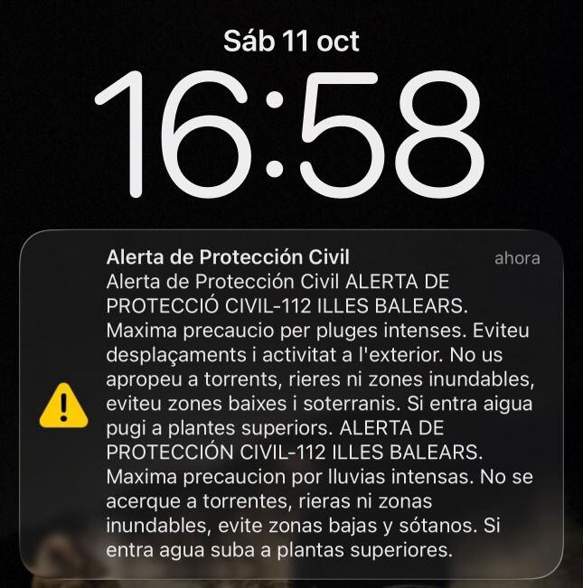 Mensaje de alerta